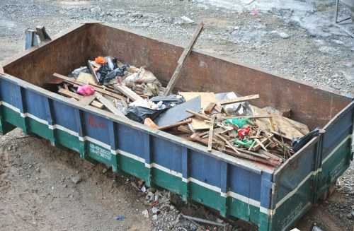 North London rubbish collection truck on streets