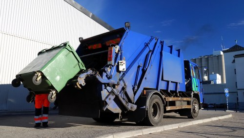 Professional office clearance team at work in a North London office