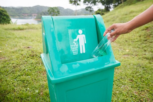 Residents sorting waste for recycling